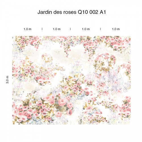 Панно Loymina Sialia Jardin des roses Q10 002 A1 3x4 м, общий размер и схема панно