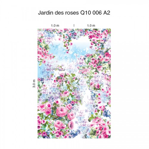 Панно Loymina Sialia Jardin des roses Q10 006 A2 3x2 м, общий размер и схема панно