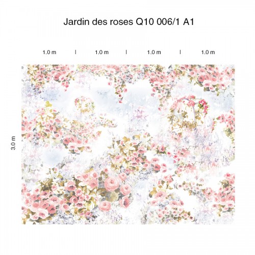 Панно Loymina Sialia Jardin des roses Q10 006/1 A1 3x4 м, общий размер и схема панно