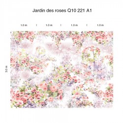 Панно Loymina Sialia Jardin des roses Q10 221 A1 3x4 м, общий размер и схема панно