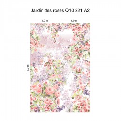 Панно Loymina Sialia Jardin des roses Q10 221 A2 3x2 м, общий размер и схема панно