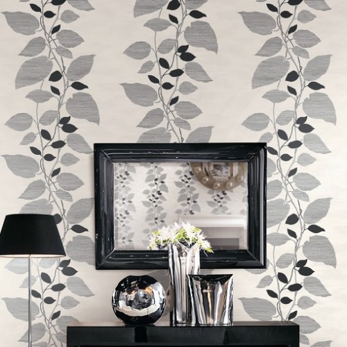 Обои Architector Black & white Leaves 1303200