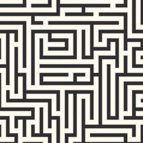 Обои Architector Black & white Maze ZN50300