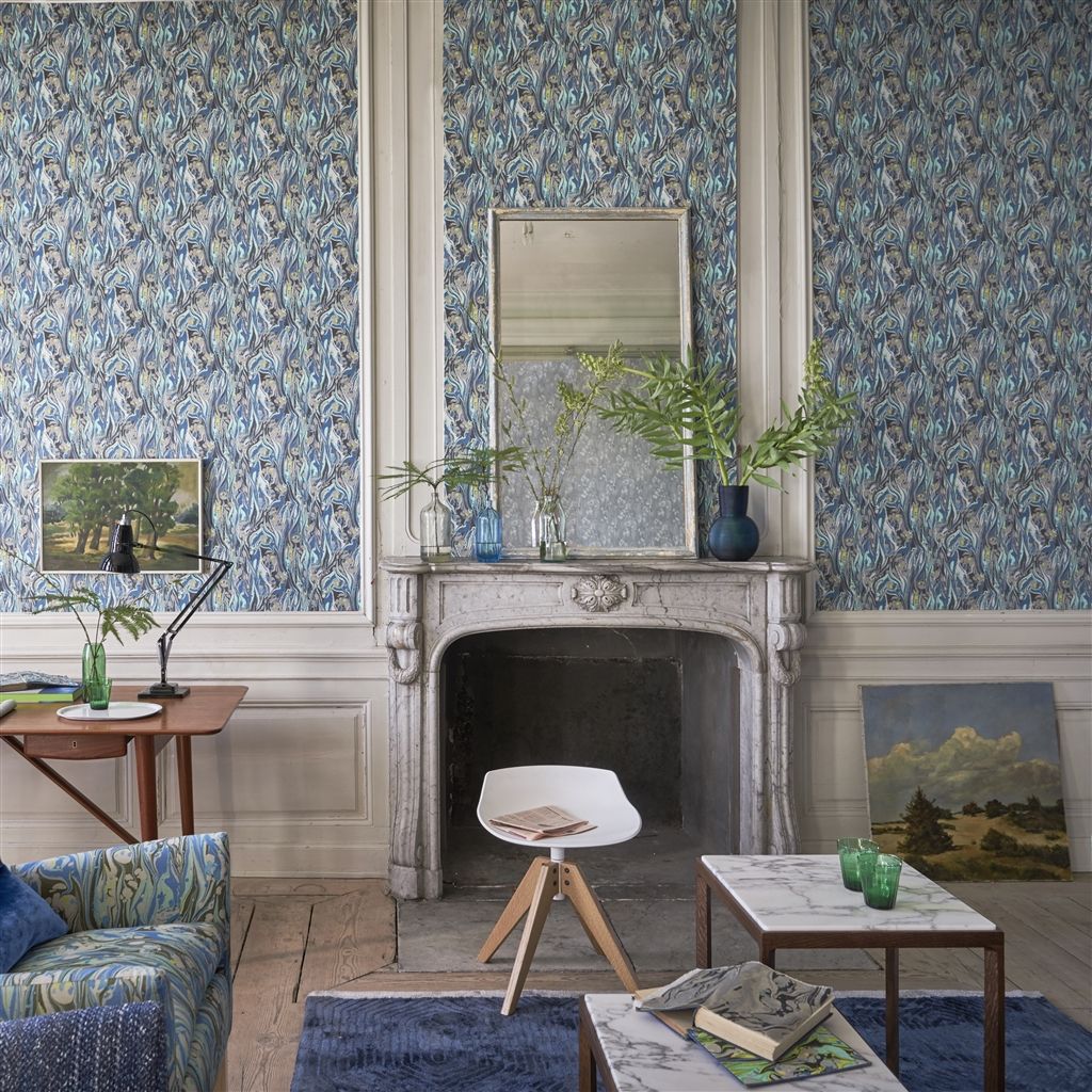 Обои Designers Guild Jardin Des Plantes Delahaye Cobalt PDG715/02 фото в интерьере Обои Designers Guild Jardin Des Plantes Delahaye Cobalt PDG715/02 фото в интерьере