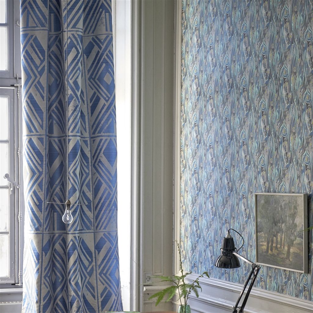 Обои Designers Guild Jardin Des Plantes Delahaye Cobalt PDG715/02 фото в интерьере Обои Designers Guild Jardin Des Plantes Delahaye Cobalt PDG715/02 фото в интерьере