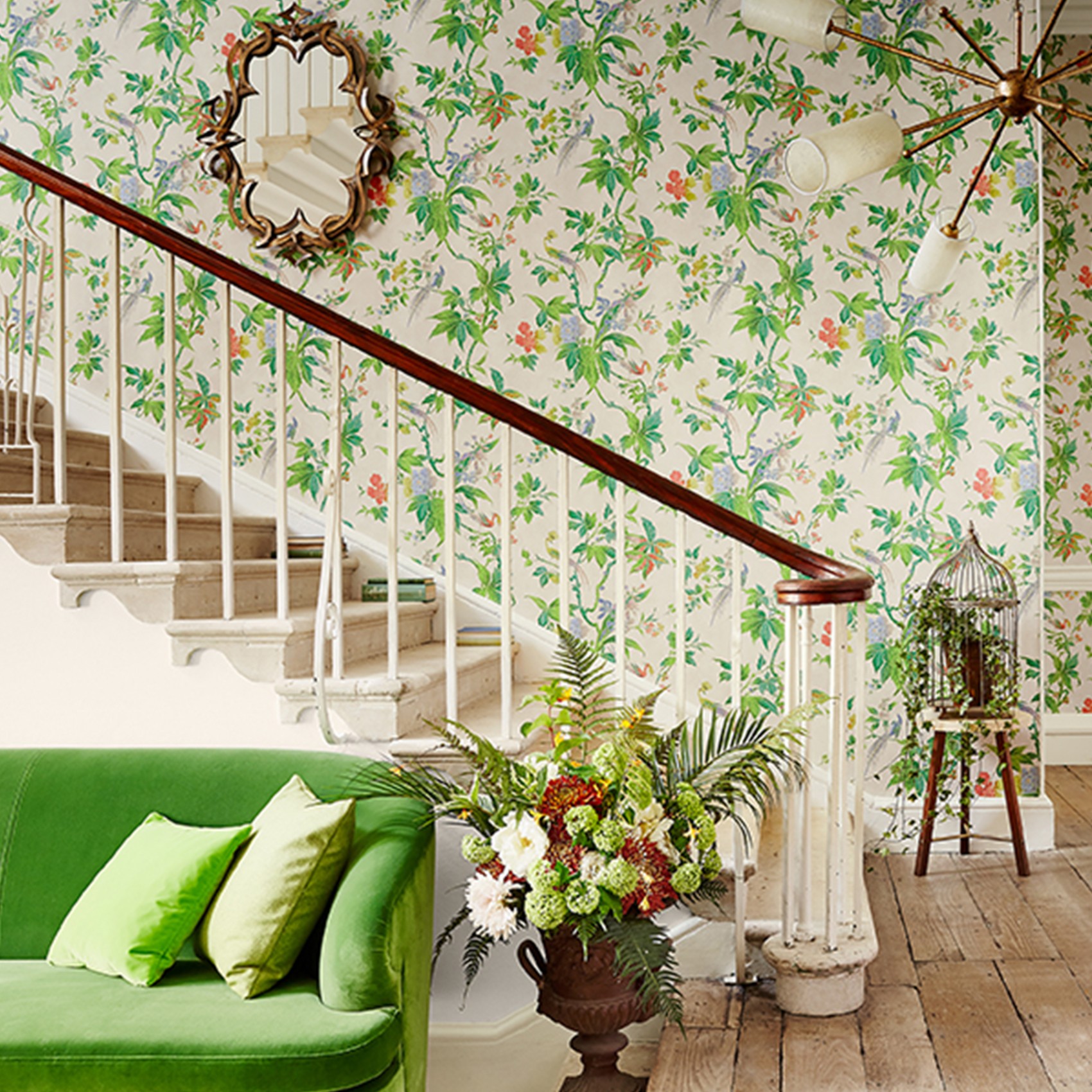 Обои Little Greene Archive Trails Paradise - Feather 0247PAFEATH фото в интерьере