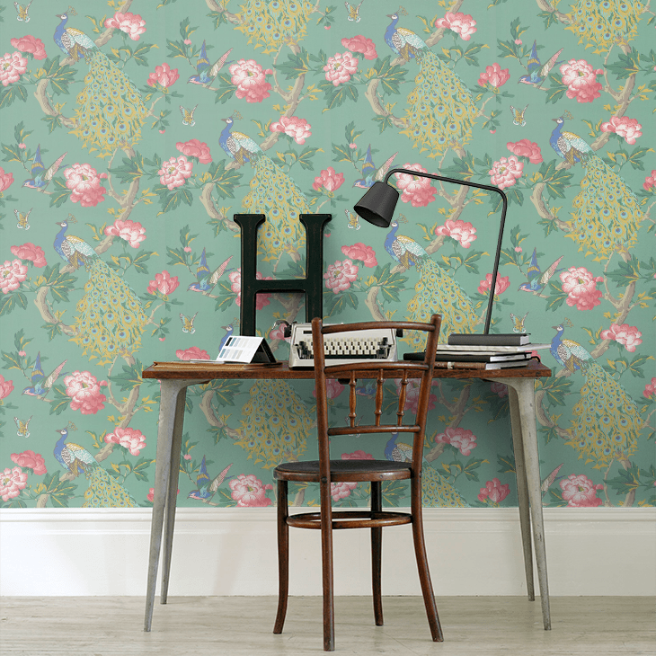 Обои Little Greene National Trust Papers Pavona - Vivienne 0245PAVIVIE фото в интерьере