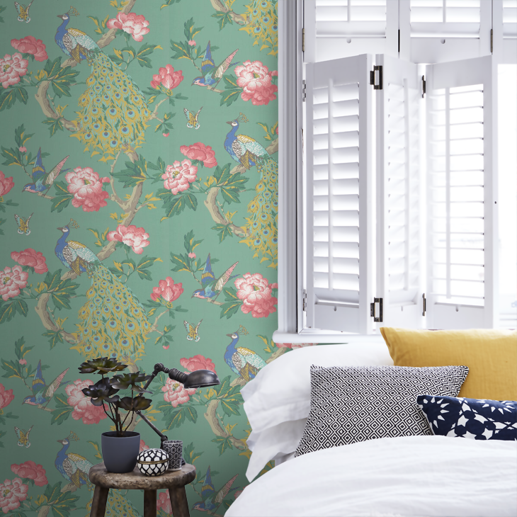 Обои Little Greene National Trust Papers Pavona - Vivienne 0245PAVIVIE фото в интерьере