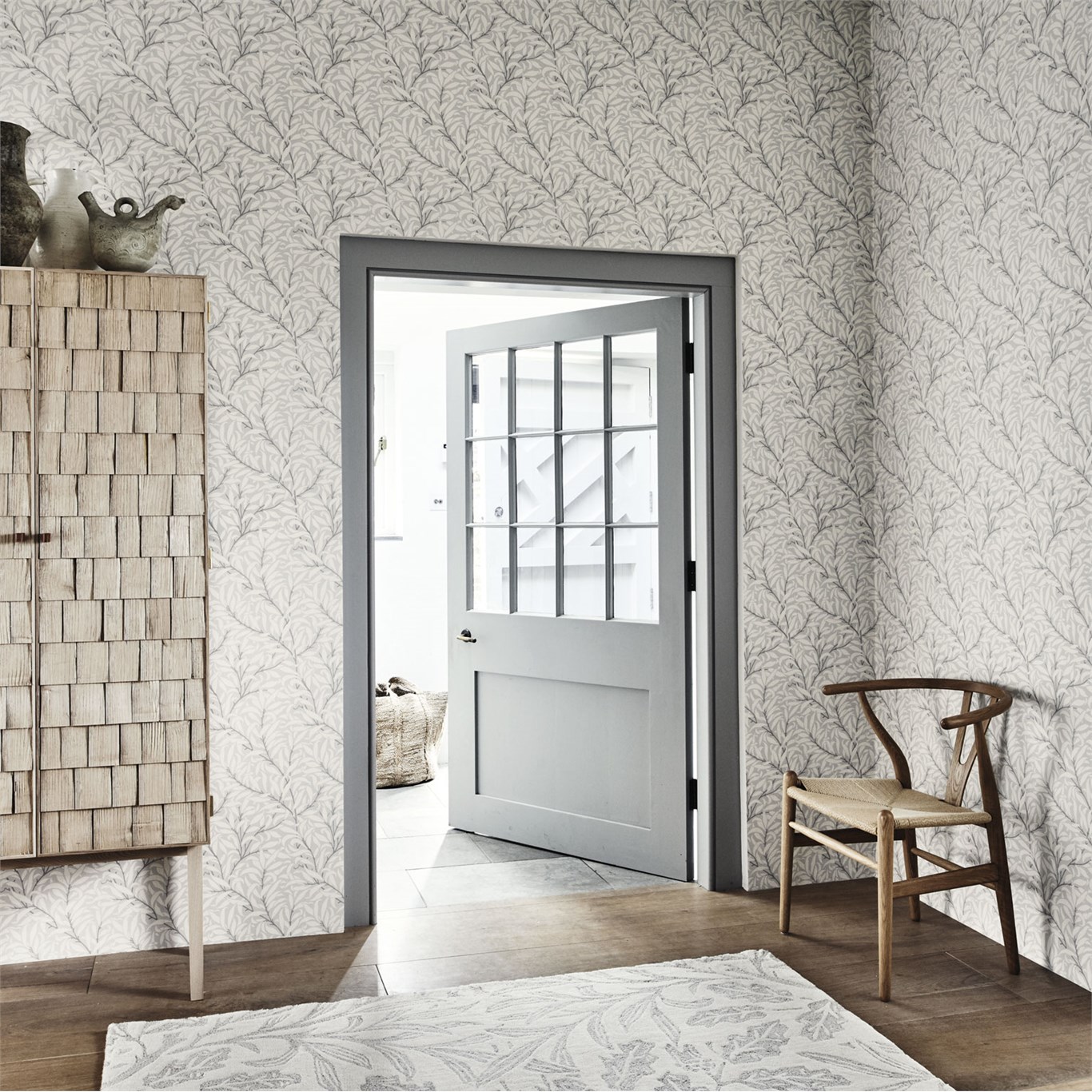 Обои Morris Pure Willow Bough 216024 фото в интерьере