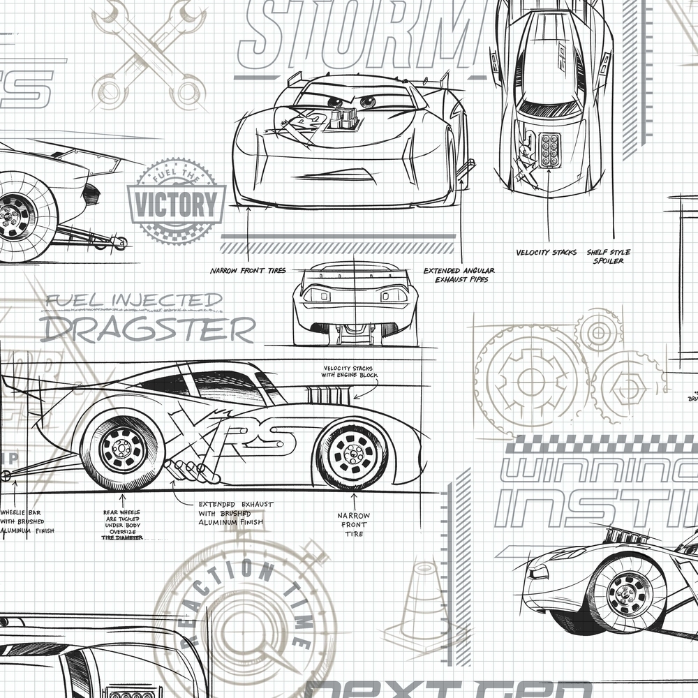Обои York Disney IV Disney and Pixar Cars Schematic DI0917 Обои York Disney IV Disney and Pixar Cars Schematic DI0917