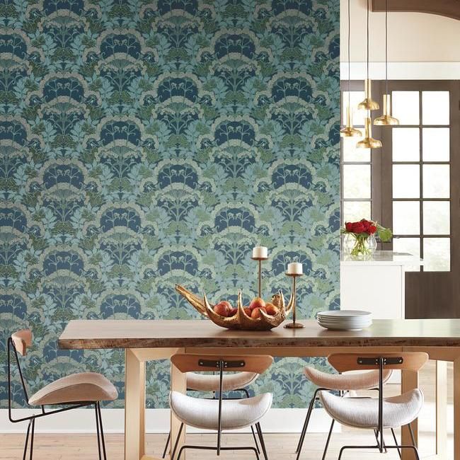 Обои York Modern Heritage 125th Anniversary Yarrow Nouveau NV5558 фото в интерьере