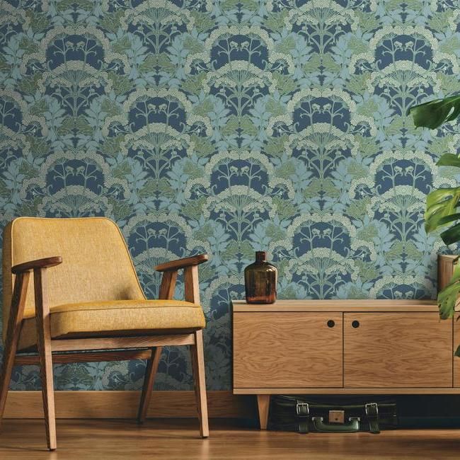 Обои York Modern Heritage 125th Anniversary Yarrow Nouveau NV5558 фото в интерьере