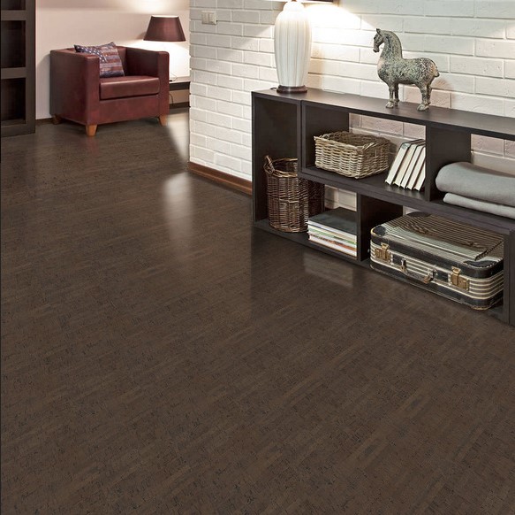 Пробковый пол замковый CorkArt Lite 378w ML 900×300×10 фото в интерьере