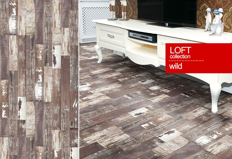 Пробковый пол клеевой Corkstyle Loft Wild 1235×305×6 фото в интерьере