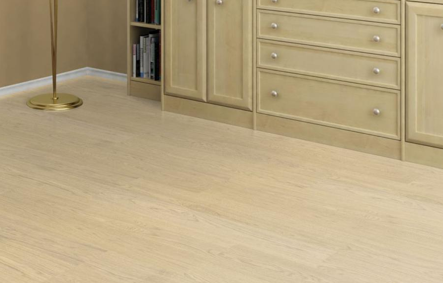 Пробковый пол клеевой Corkstyle Wood Oak Creme 915×305×6 фото в интерьере