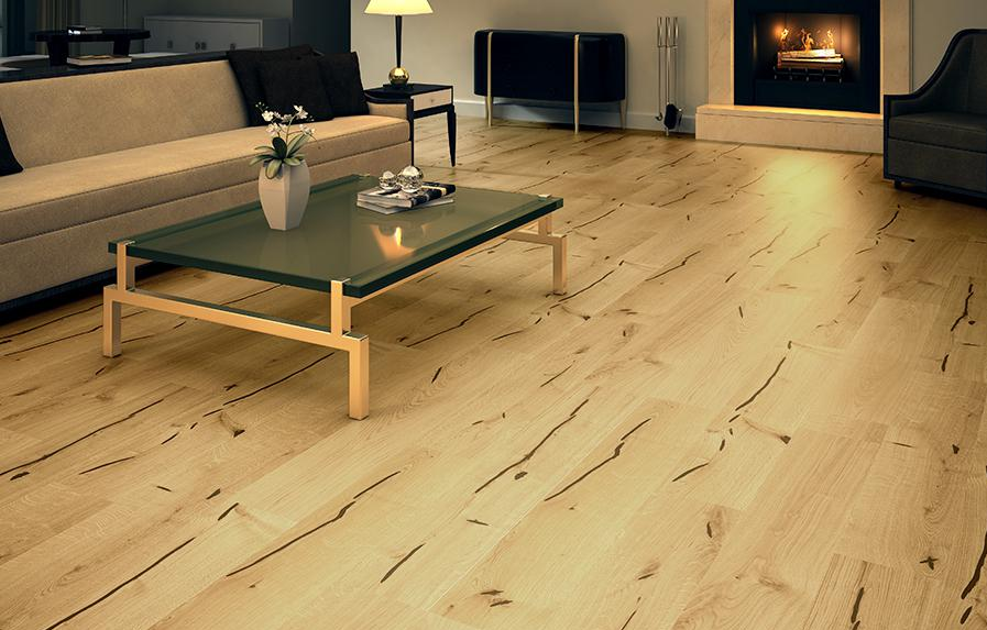 Пробковый пол замковый Corkstyle Wood XL Oak Accent 1235×200×10 фото в интерьере