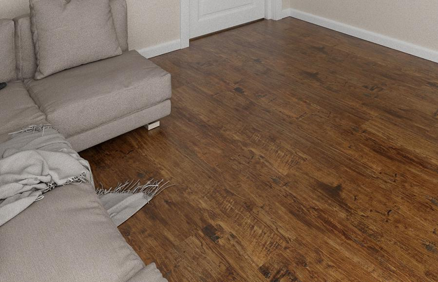 Пробковый пол замковый Corkstyle Wood XL Oak Old 1235×200×10 фото в интерьере