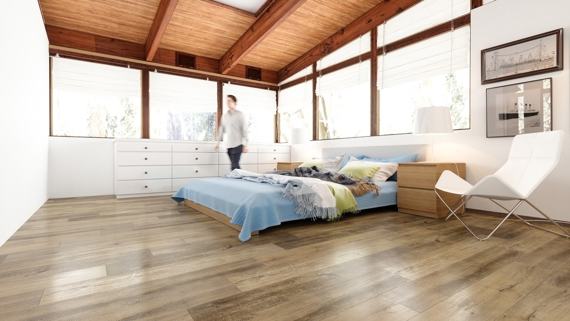 Кварцвиниловый SPC ламинат Fargo Comfort Дуб Медовый VL 88041-001 1220×180×4 фото в интерьере