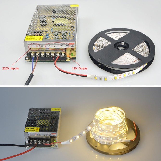 Подключение led ленты к блоку питания