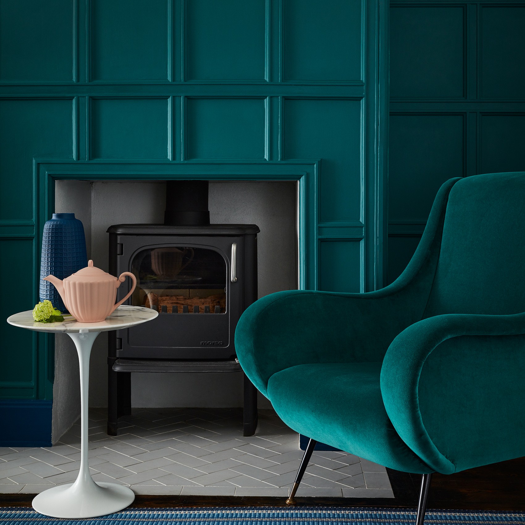 Краска Little Greene цвет Mid Azure Green 96 Absolute Matt 0,06 л