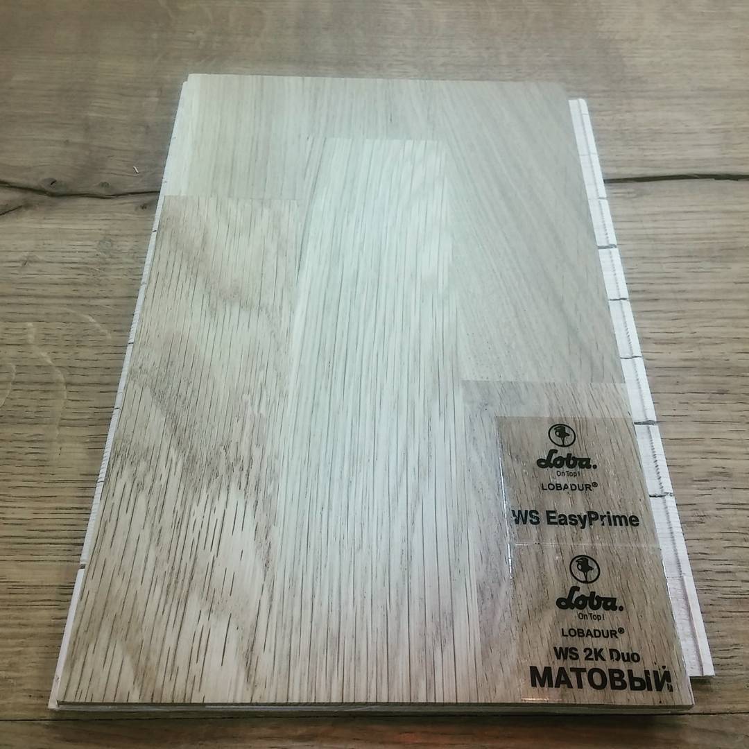 Матовый паркетный лак Lobadur WS 2K DUO 1 кг, образец в магазине