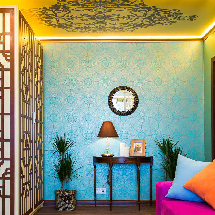 Потолочный плинтус под покраску Orac Decor Luxxus C260 2000×48×41 фото в интерьере