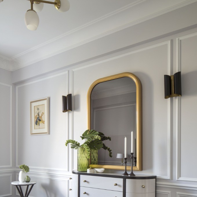 Потолочный плинтус под покраску Orac Decor Luxxus C338 2000×182×182 фото в интерьере