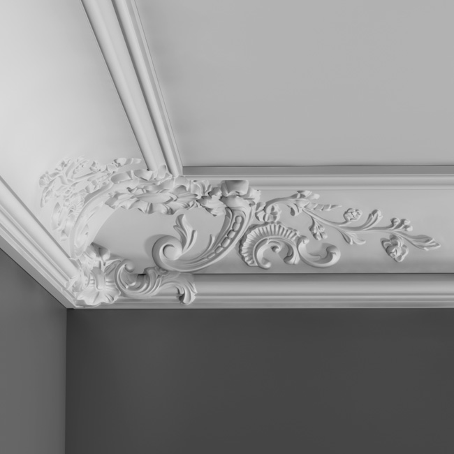 Потолочный плинтус под покраску Orac Decor Luxxus C338B 2000×182×182