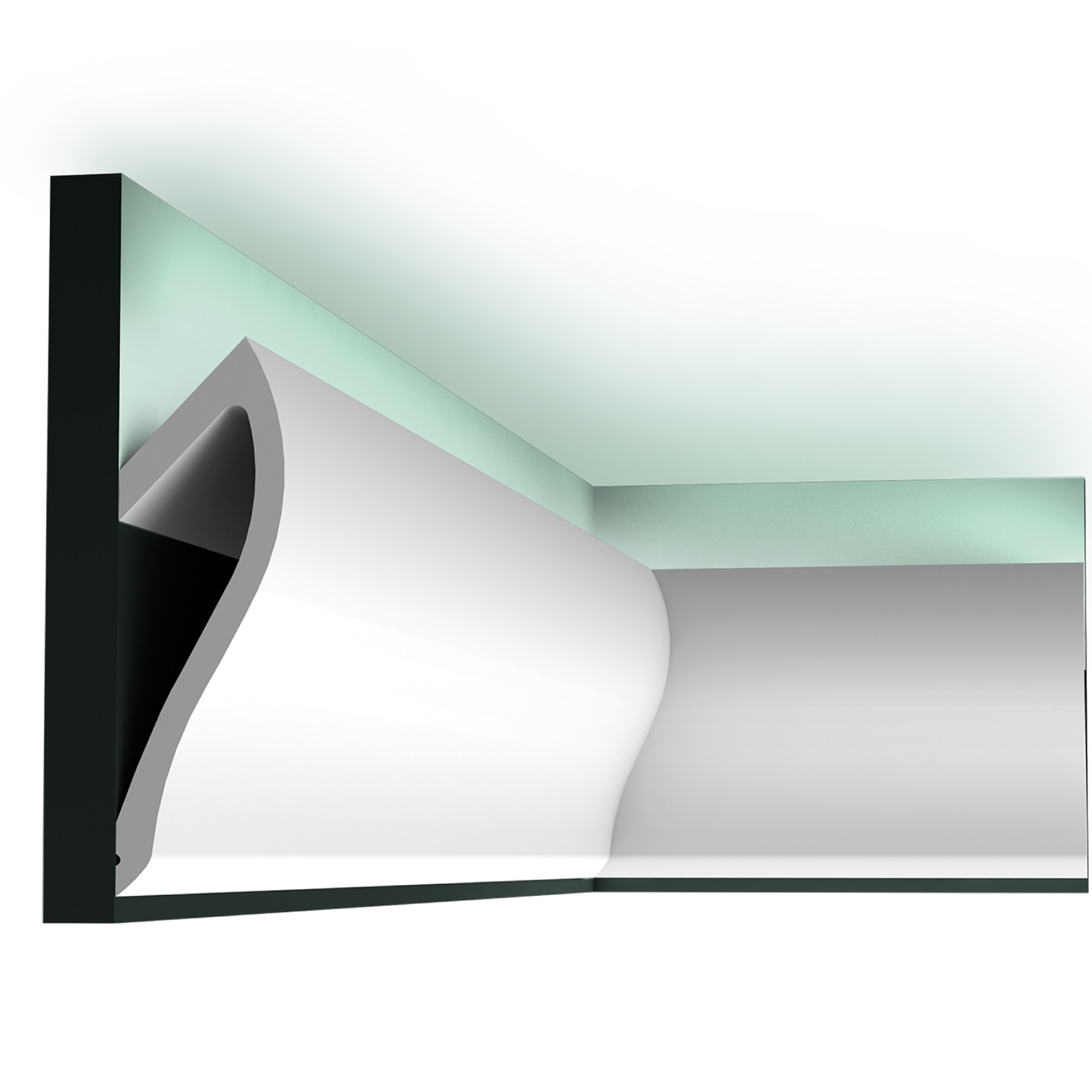 Потолочный плинтус под покраску Orac Decor Modern Shade C371 с подсветкой 2000×58×185