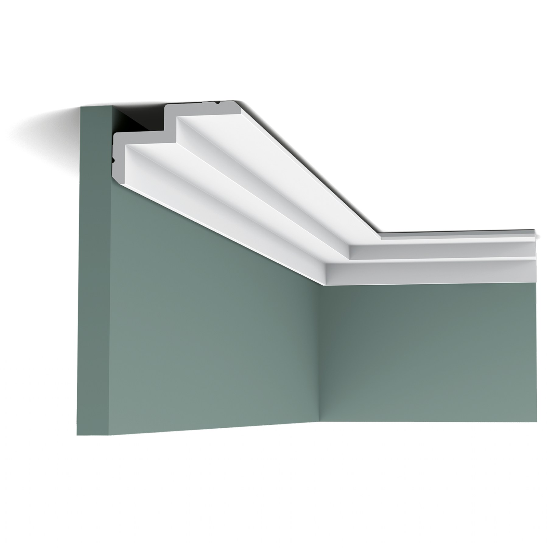 Потолочный плинтус под покраску Orac Decor Select C390 с подсветкой 2000×100×60