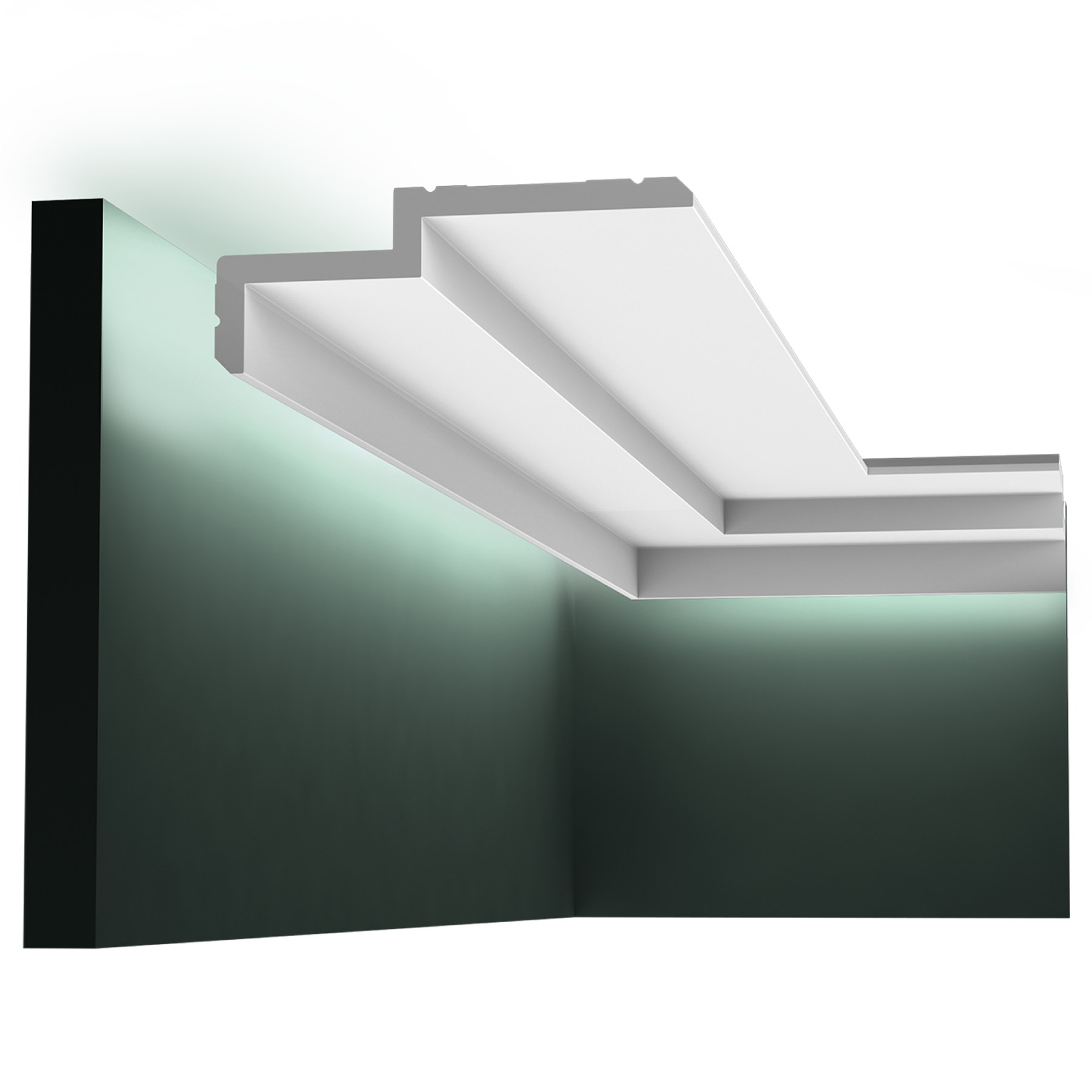 Потолочный плинтус под покраску Orac Decor Modern Steps C391 с подсветкой 2000×160×60