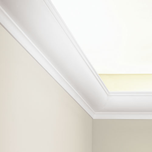 Потолочный плинтус под покраску Orac Decor Select C902 с подсветкой 2000×103×103 фото в интерьере