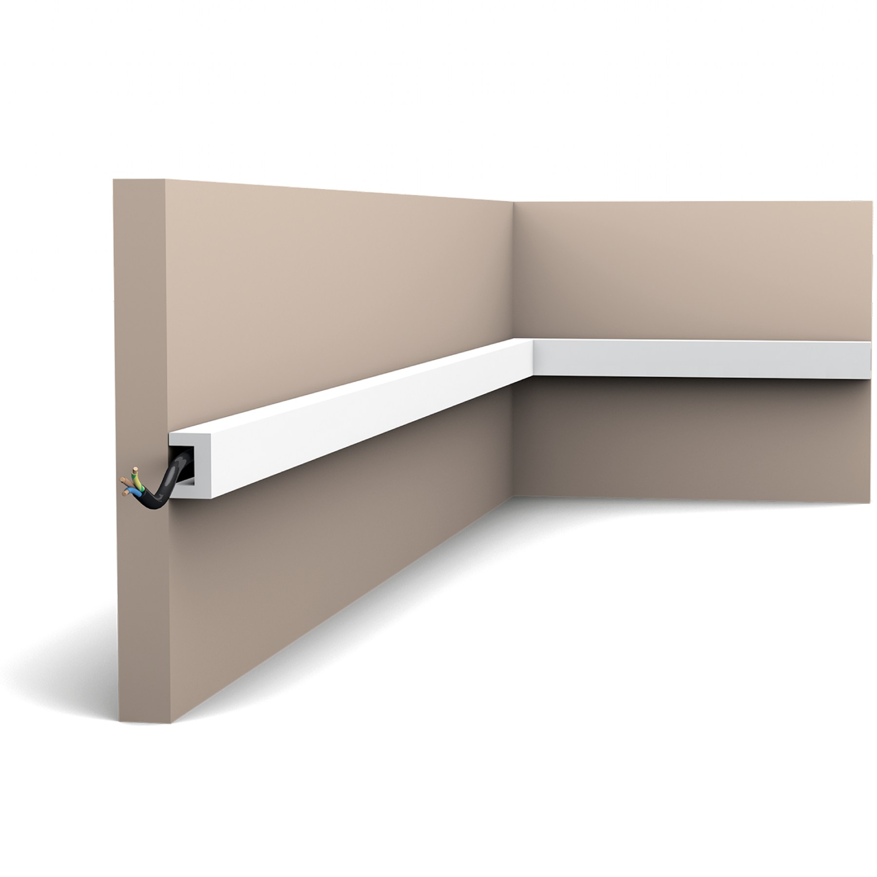 Потолочный плинтус под покраску Orac Decor Select CX190 с подсветкой 2000×30×20