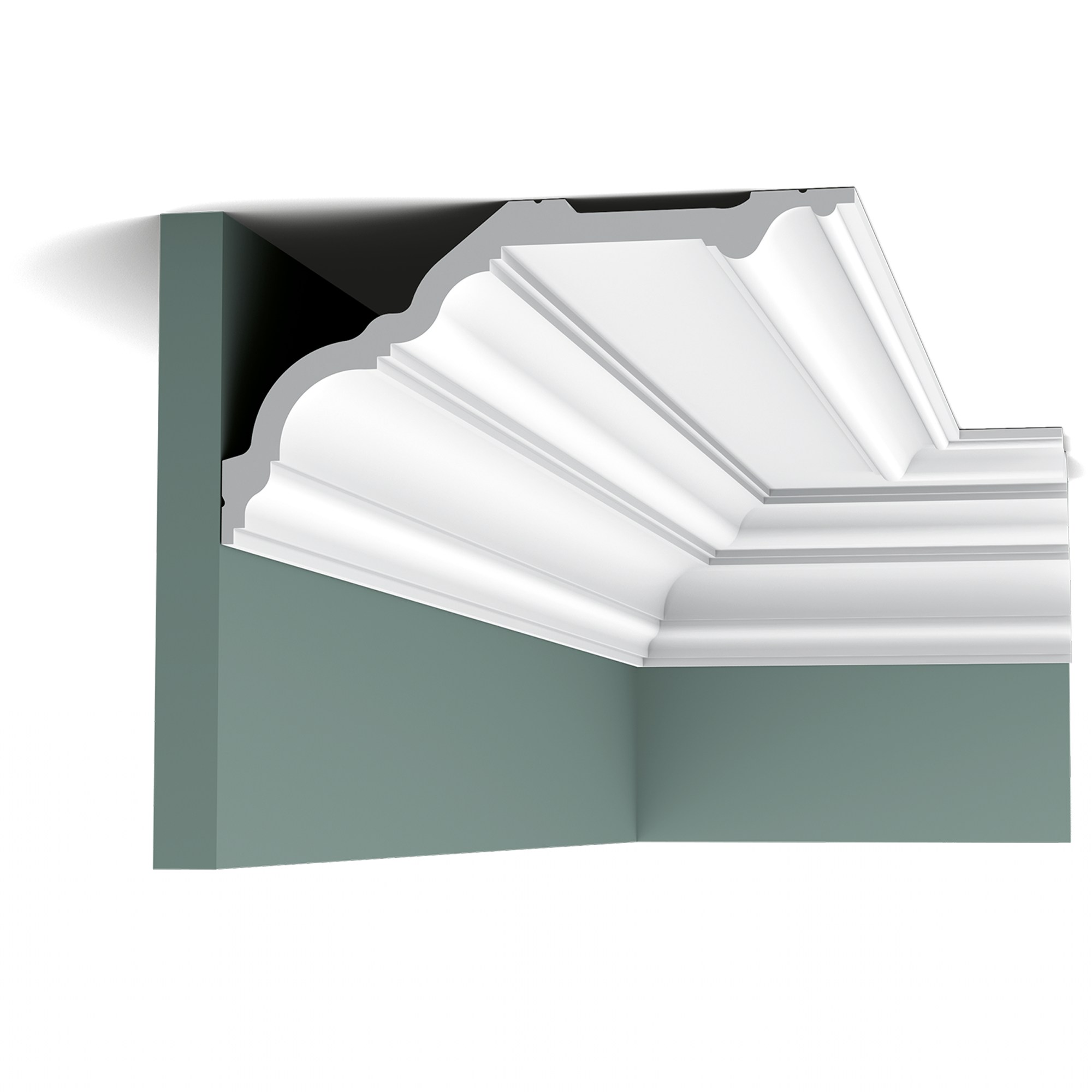Потолочный плинтус под покраску Orac Decor Luxxus C340 2000×256×135