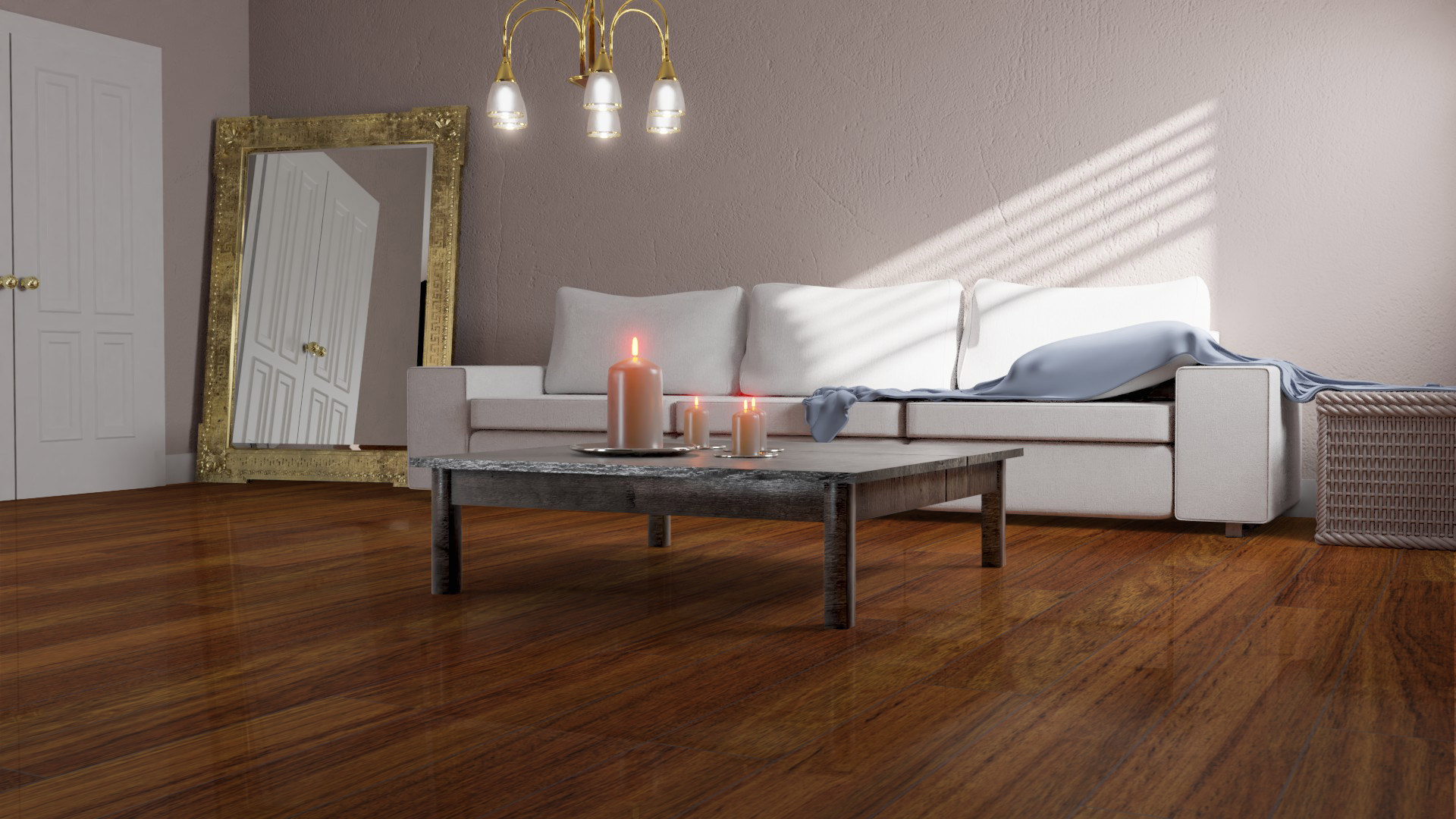 Ламинат Falquon Blue Line Wood 8 Plateau Merbau D2916 1220×193×8 фото в интерьере