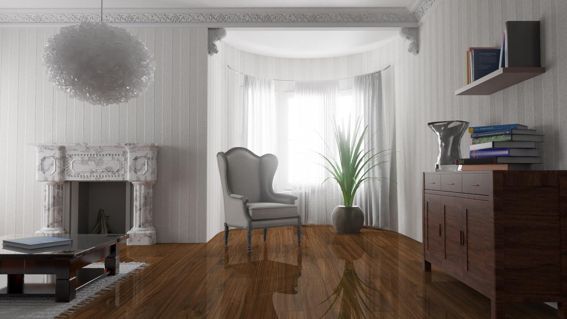 Ламинат Falquon Blue Line Wood 8 Morris Walnut D4188 1220×193×8 фото в интерьере