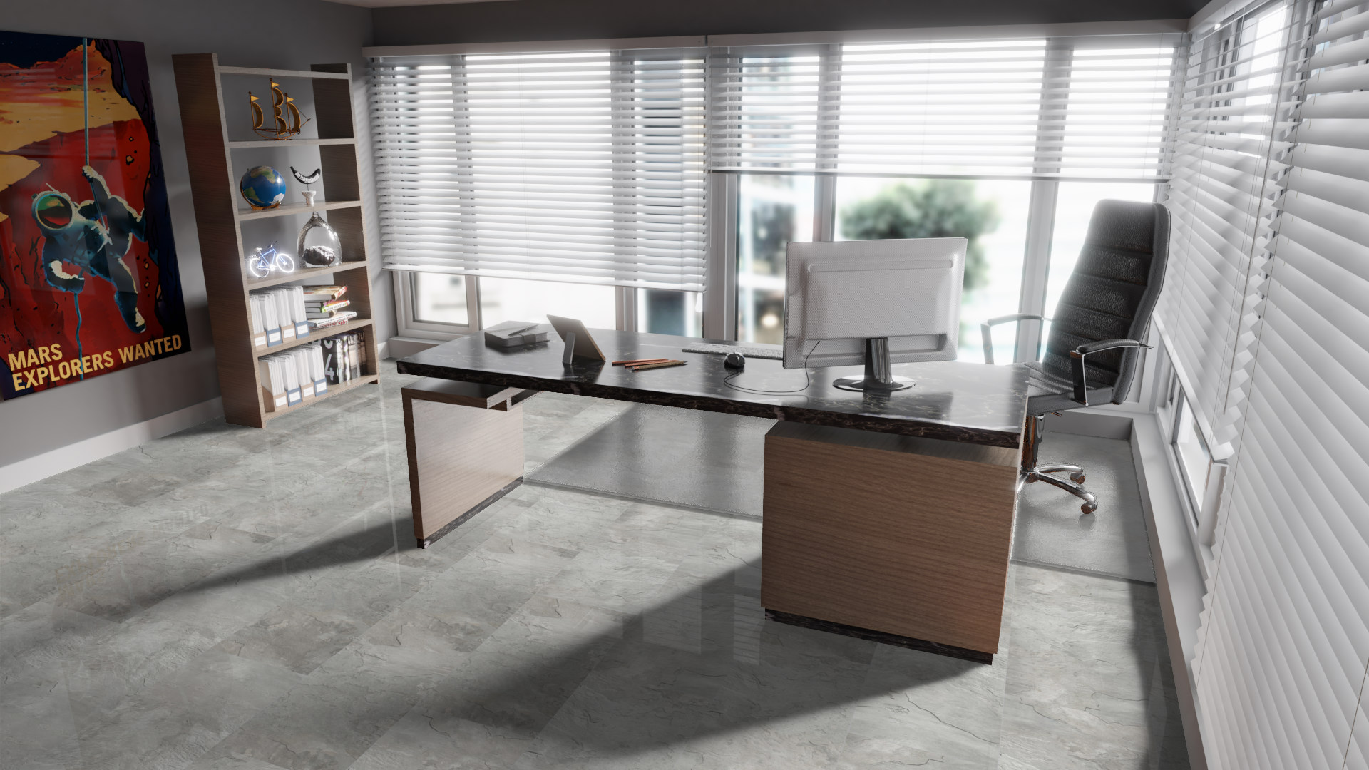 Ламинат Falquon Blue Line Stone 2.0 Monreal Slate D4178 глянец 810×400×8 фото в интерьере Ламинат Falquon Blue Line Stone 2.0 Monreal Slate D4178 глянец 810×400×8 фото в интерьере