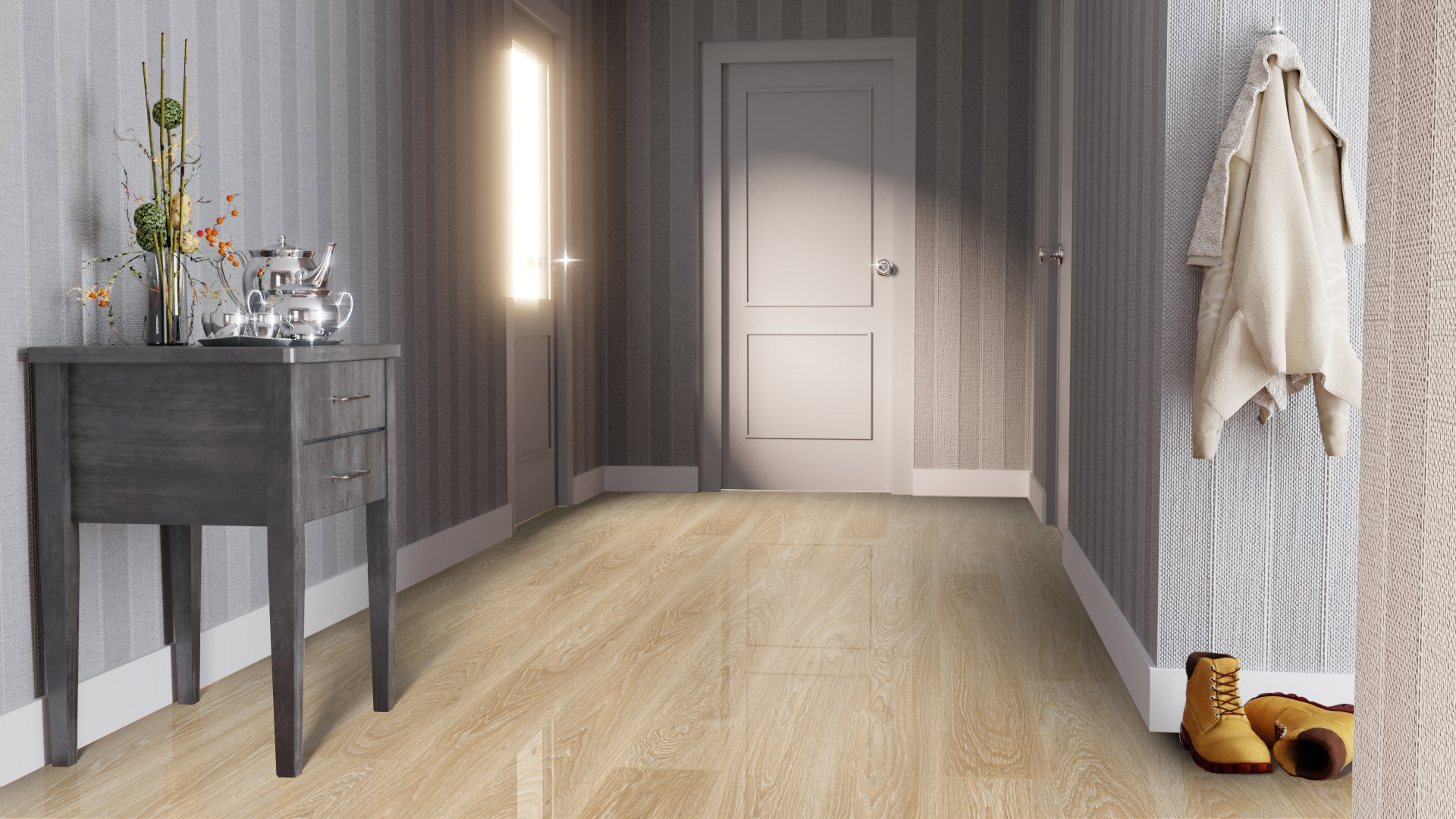 Ламинат Falquon Blue Line Wood 8 Auxerre Oak D3687 1220×193×8 фото в интерьере