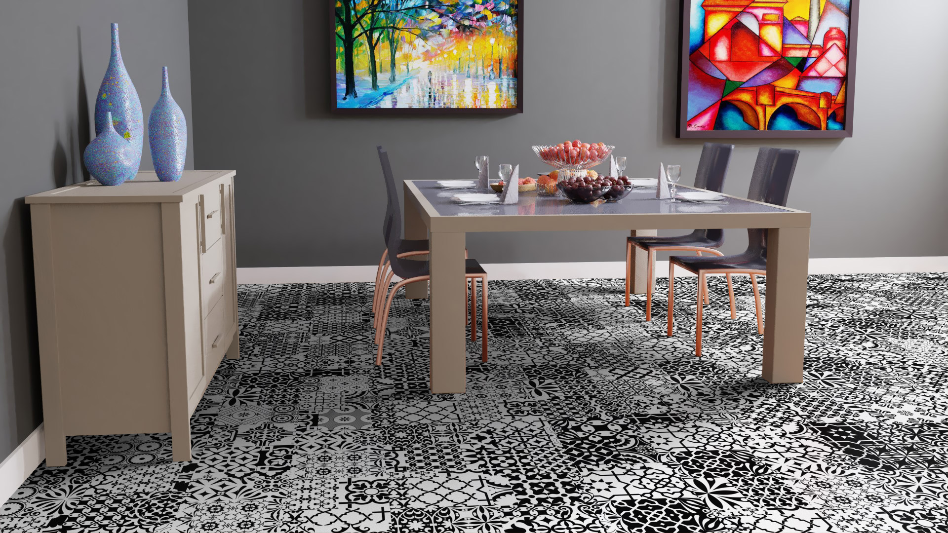 Ламинат Falquon Quadraic Black&White Q002 810×400×8 фото в интерьере Ламинат Falquon Quadraic Black&White Q002 810×400×8 фото в интерьере