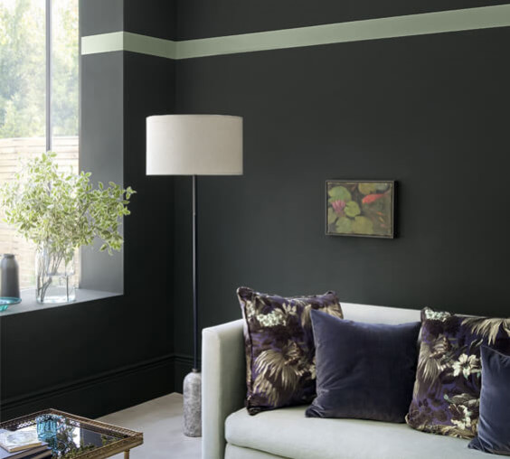 Краска Paint and Paper Library цвет Ilex 558 Pure Flat Emulsion 0,125 л фото в интерьере