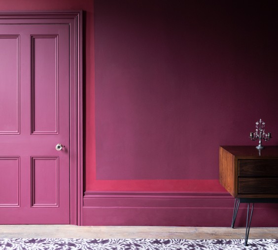 Краска Paint and Paper Library цвет Grenache 372 Pure Flat Emulsion 0,125 л фото в интерьере