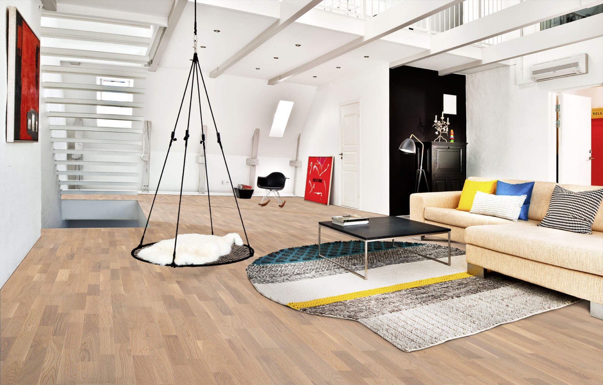 Паркетная доска Kahrs Трес Дуб Абетон Abetone 133NABEK1VKW240 Variation 2423×200×13 фото в интерьере