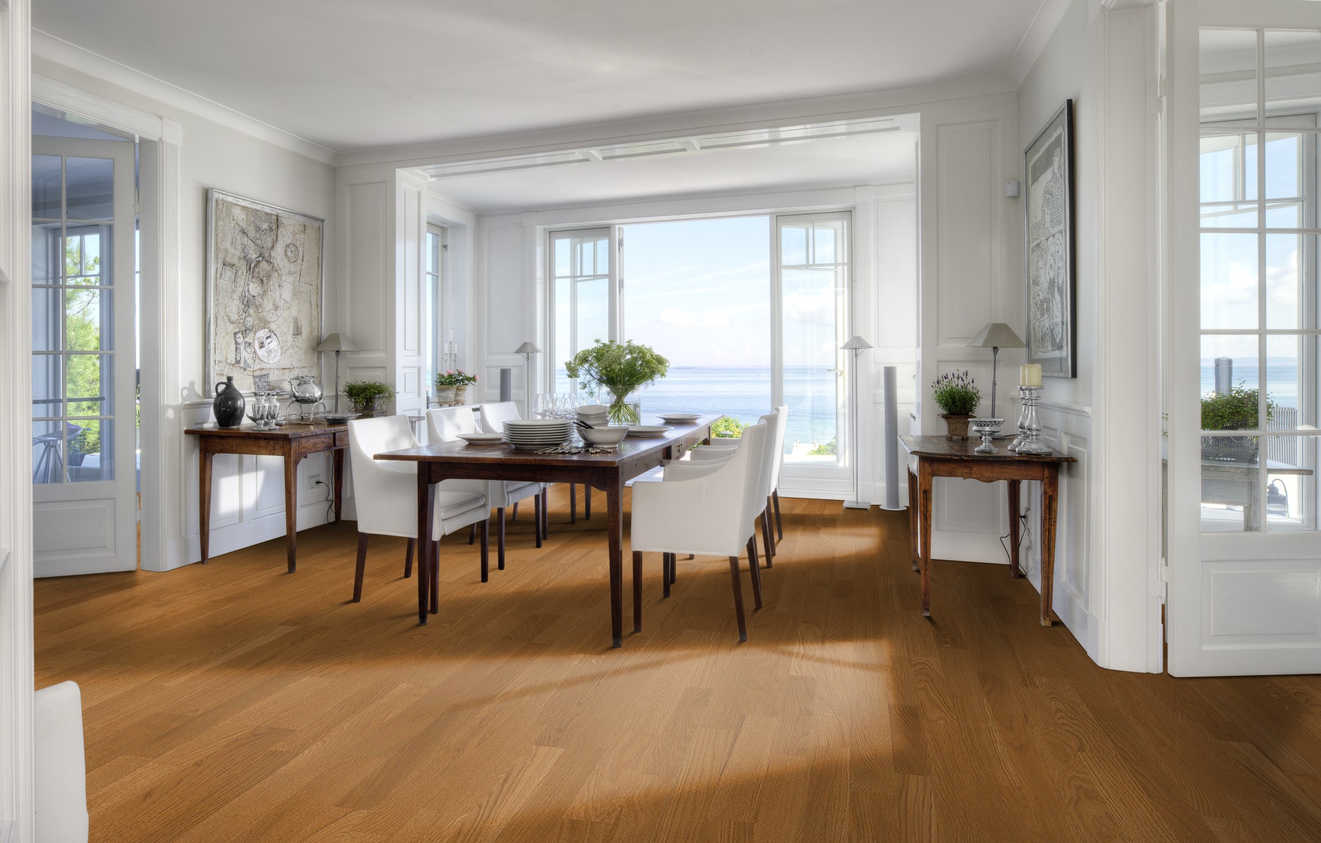 Паркетная доска Kahrs Трес Дуб Пима Pima 133NABEK7CUW240 Variation 2423×200×13 фото в интерьере