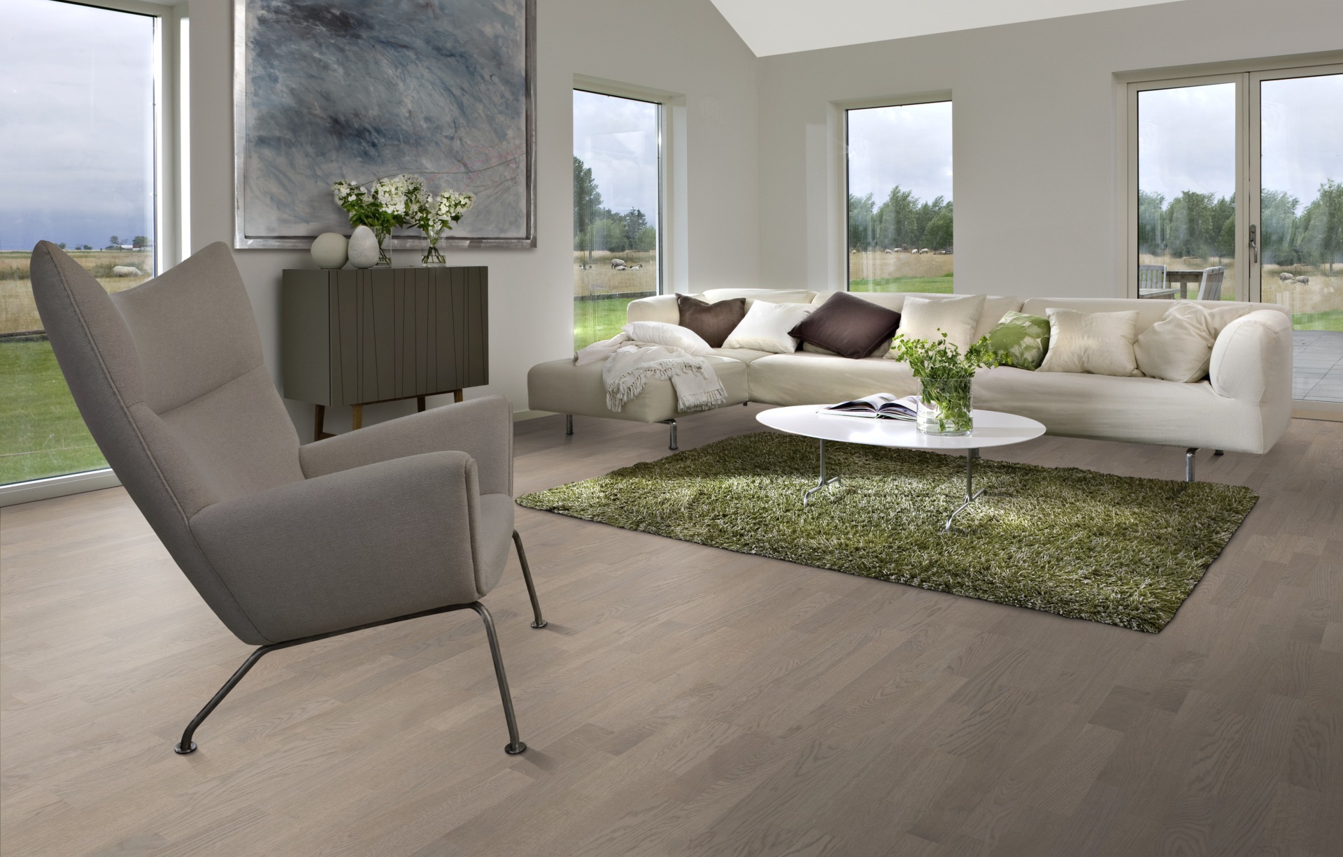 Паркетная доска Kahrs Люмен Дуб Затмение Eclipse 153N3BEKE4KW240 Variation 2423×200×15 фото в интерьере