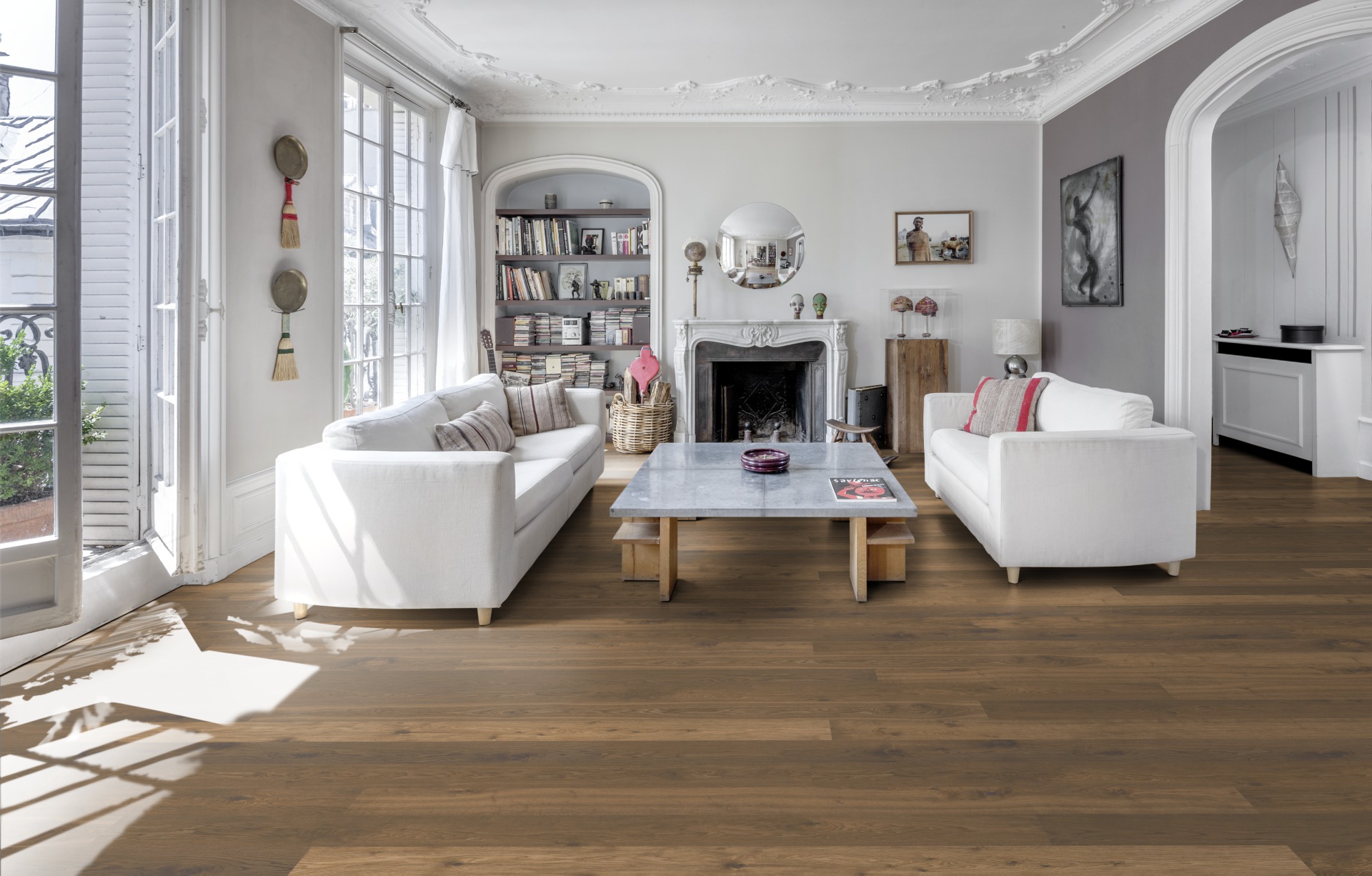 Паркетная доска Kahrs Люкс Дуб Терра Terra 151N8AEKF4KW240 Lively 2420×187×15 фото в интерьере