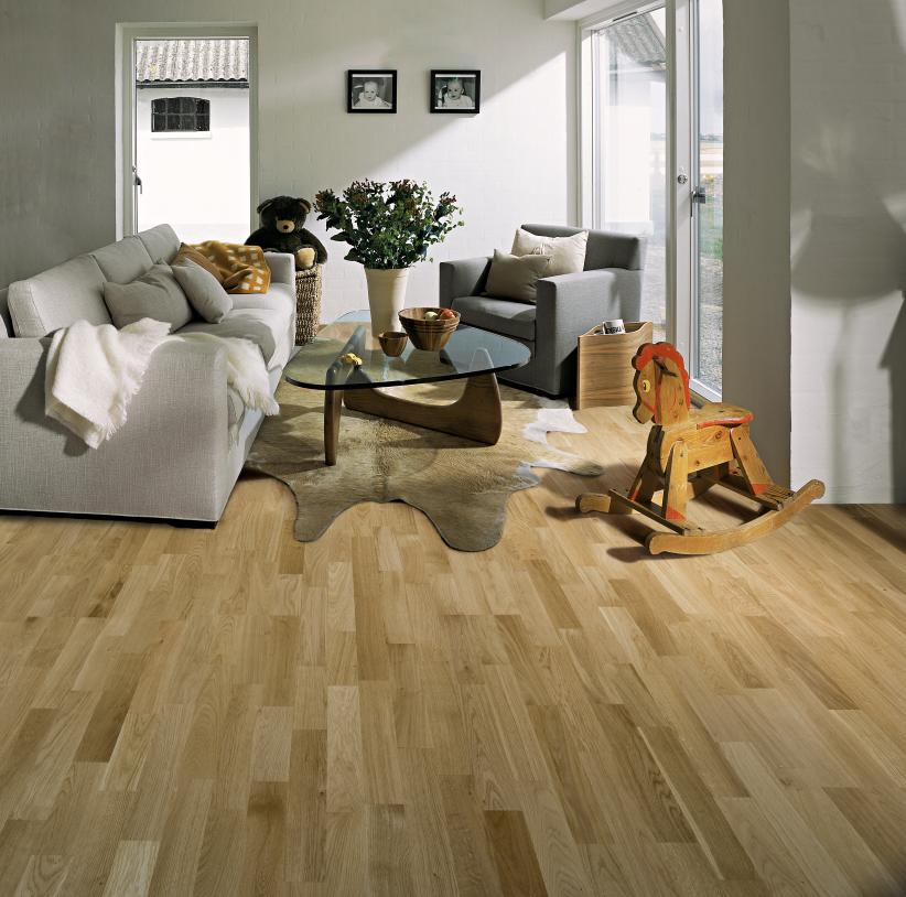 Паркетная доска Kahrs Commodity Дуб Ницца Nice 153N19EK09KW240 Variation матовый лак 2423×200×15 фото в интерьере