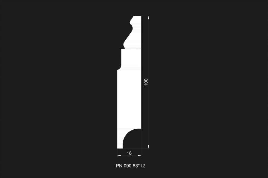 Плинтус МДФ под покраску Evrowood PN 090 2000×100×18 Плинтус МДФ под покраску Evrowood PN 090 2000×100×18
