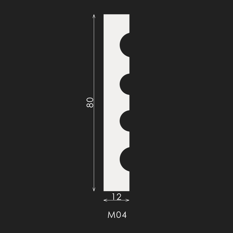 Молдинг МДФ под покраску Evrowood М 04 2000×80×12