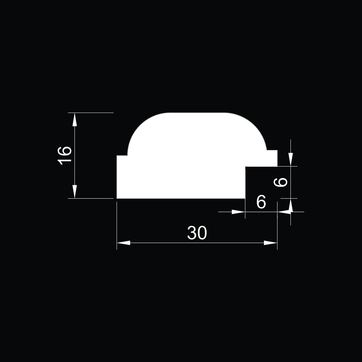 Финишный молдинг МДФ под покраску Evrowood МP 02 2000×30×16