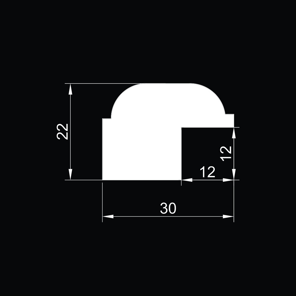 Финишный молдинг МДФ под покраску Evrowood МP 01 2000×30×22